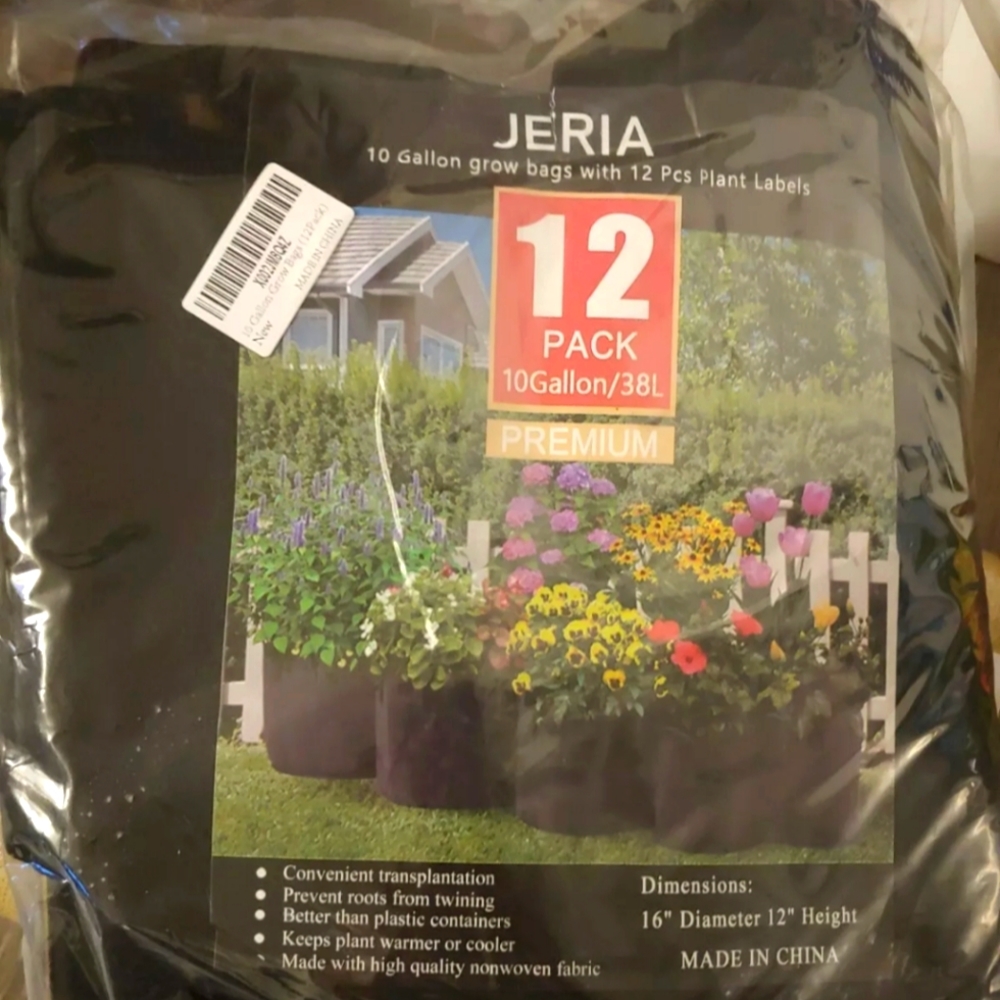 Jeria 12Pk 10 Gallon grow bags